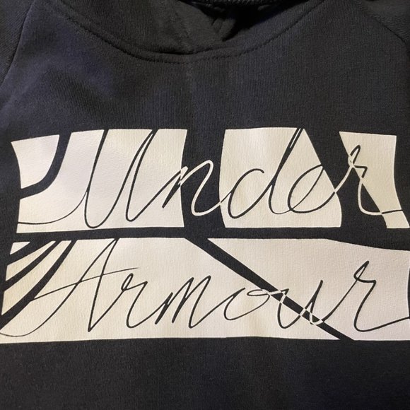 Under Armour Tops - Under Armour UA Women Size Medium Black White Sweatshirt Hooded Hoody Hoodie EUC